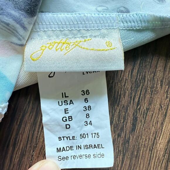 Gottex Vintage 90s One Piece Swimsuit Made in Israel Size 6 - Picture 7 of 8